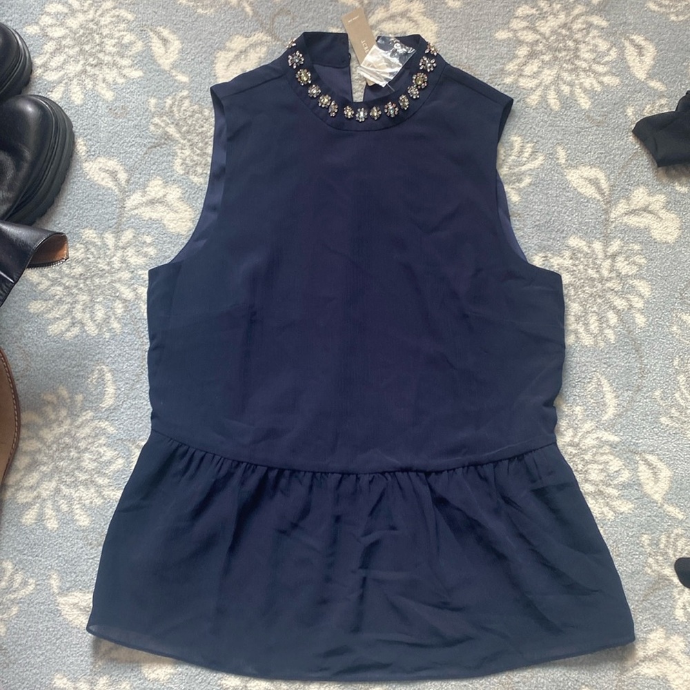 J. Crew beaded peplum top